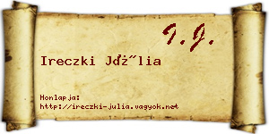 Ireczki Júlia névjegykártya